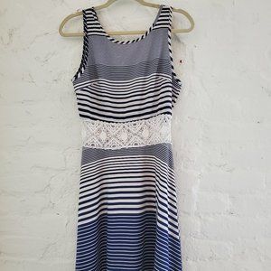 White and Blue Striped Boutique Summer Dress